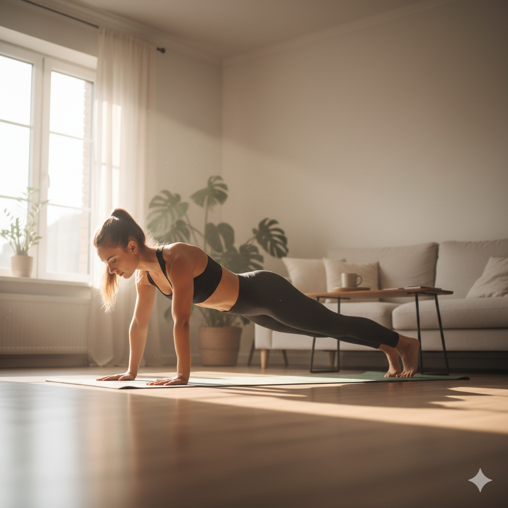 person doing bodyweight exercises